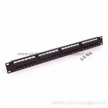 24-port CAT5e Patch Panel, UL-approved